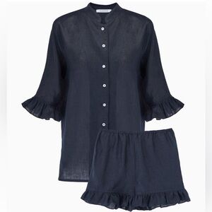 Sleeper Navy Linen Lounge Suit in Navy